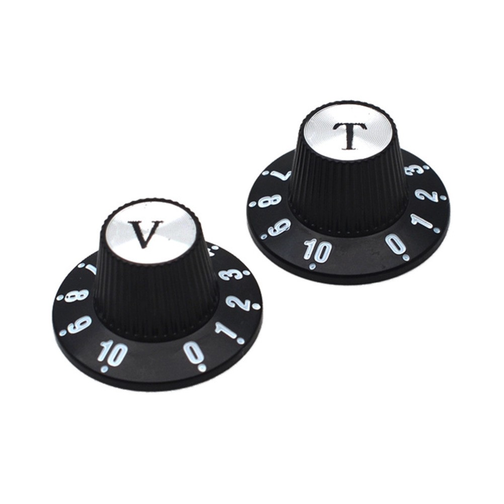 For Electric Guitar Custom Knobs Set of 2 Black Witch Hat Volume and Tone - Picture 13 of 23