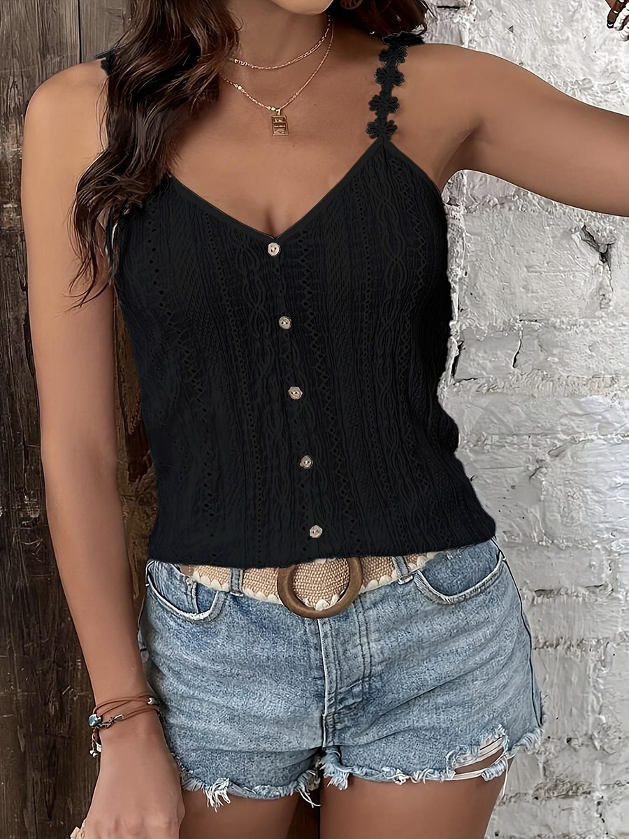 Casual Vest Breathable Strappy Top Lightweight Polyester Fabric Loose Fit - Picture 15 of 52