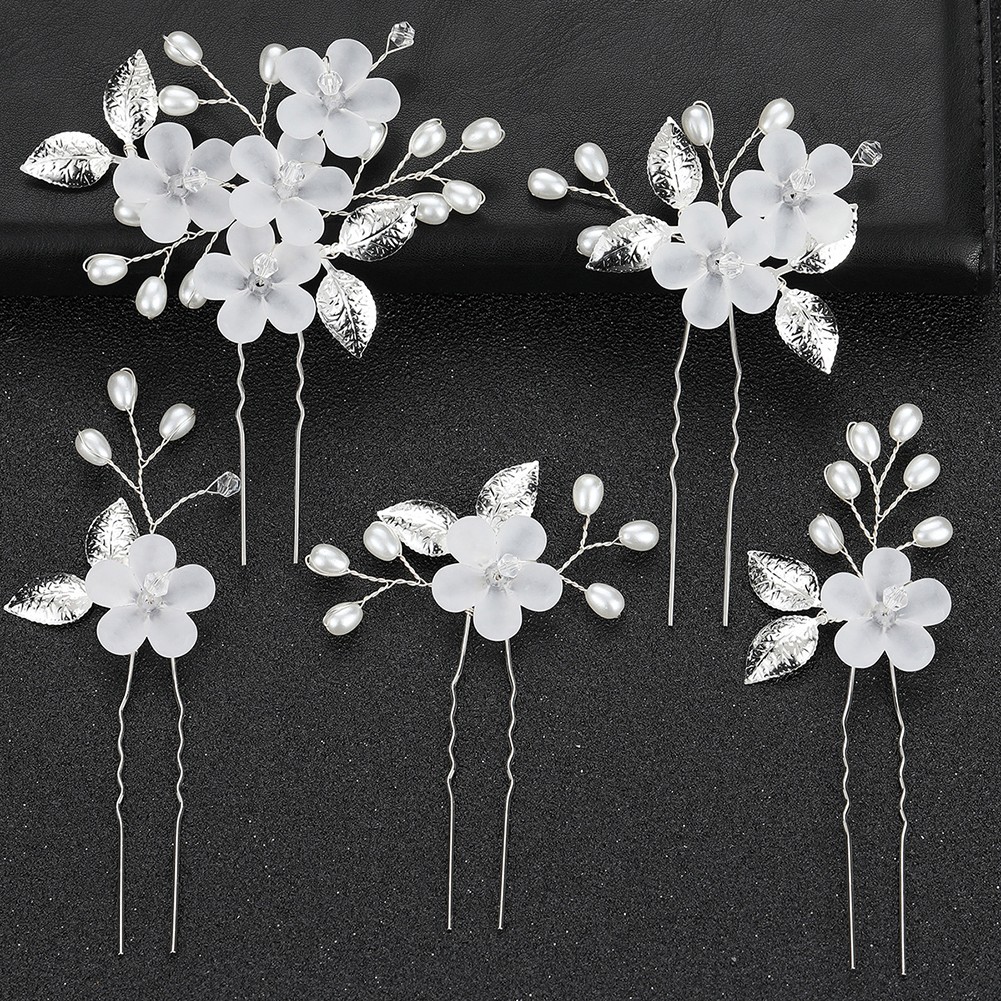 5pcs Unique U Shaped Hairpins Floral Hair Accessories for Every Fashionista