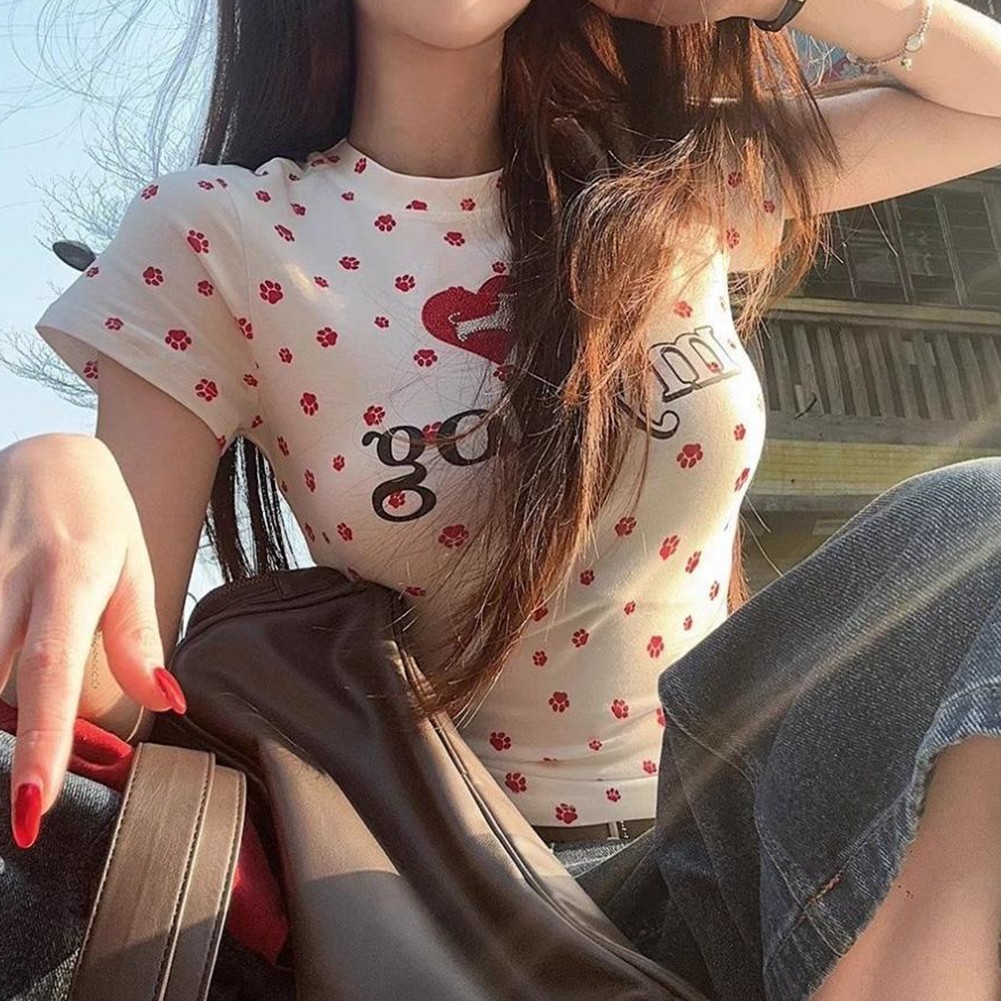 Full Print T-Shirt Cartoon T-Shirt Casual Outing Polyester Fabric Round Neckline - Picture 14 of 36