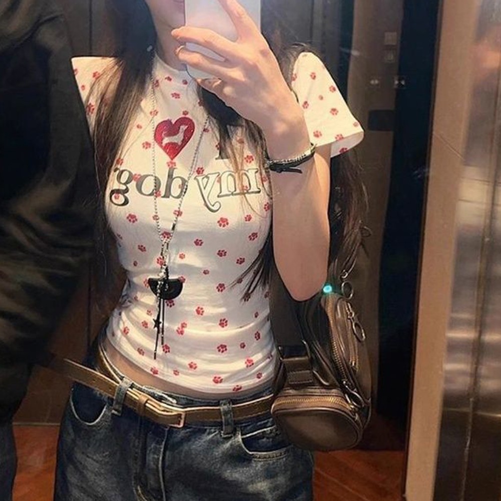 Full Print T-Shirt Cartoon T-Shirt Casual Outing Polyester Fabric Round Neckline - Picture 15 of 36