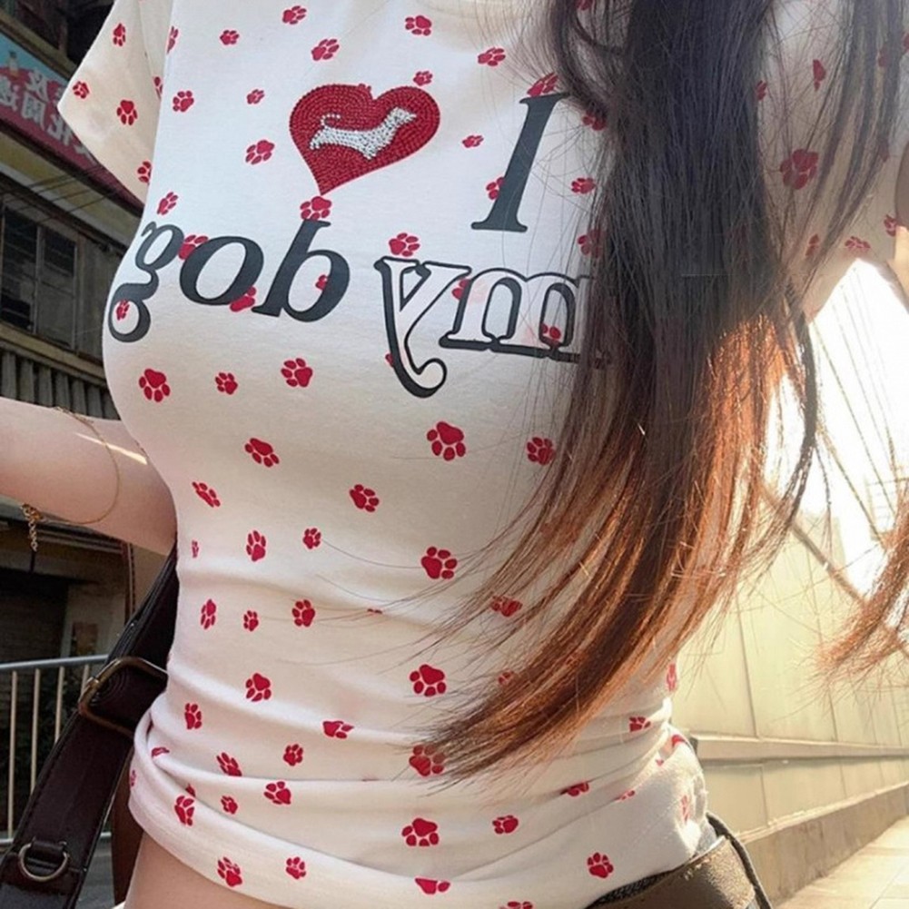 Full Print T-Shirt Cartoon T-Shirt Casual Outing Polyester Fabric Round Neckline - Picture 17 of 36