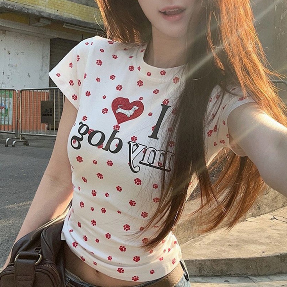 Full Print T-Shirt Cartoon T-Shirt Casual Outing Polyester Fabric Round Neckline - Picture 13 of 36