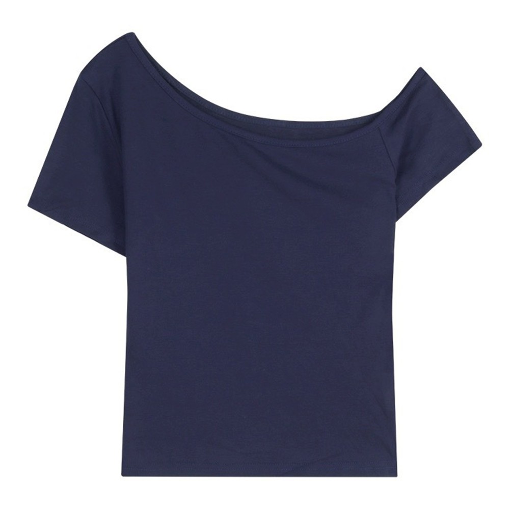 Off Shoulder T Shirt Casual Wear Holiday Style Polyester Fabric Regular Length - Picture 14 of 44