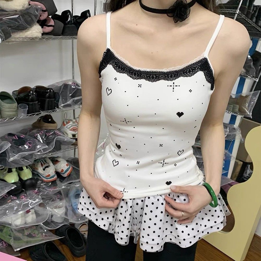 Fashionable Womens Camisole T Shirt with Dopamine Love Design for Holidays - Picture 18 of 36