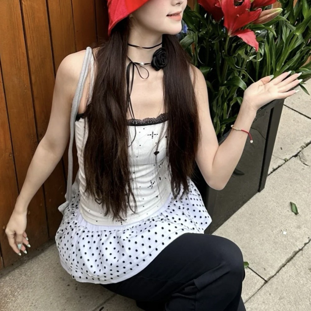 Fashionable Womens Camisole T Shirt with Dopamine Love Design for Holidays - Picture 15 of 36