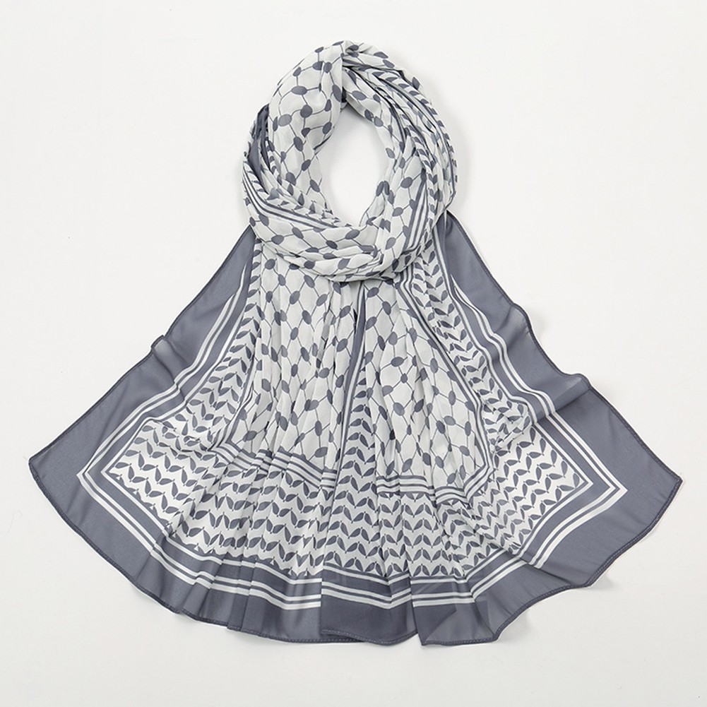 Printed Chiffon Scarf Elegant Look Lightweight Material Stylish Pattern - Picture 16 of 24