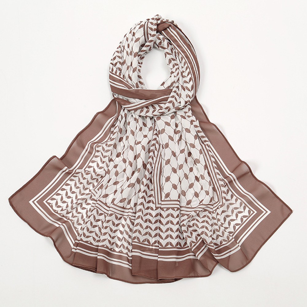 Printed Chiffon Scarf Elegant Look Lightweight Material Stylish Pattern - Picture 14 of 24