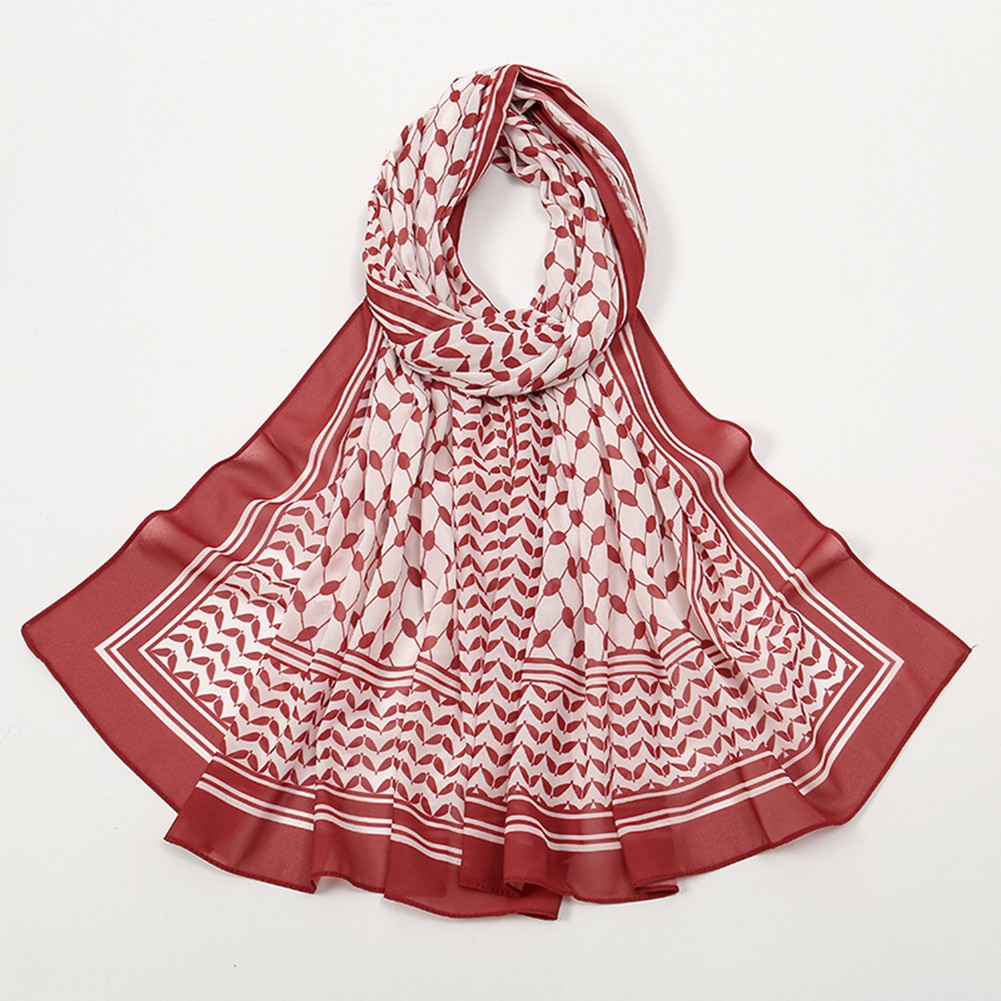 Printed Chiffon Scarf Elegant Look Lightweight Material Stylish Pattern - Picture 17 of 24