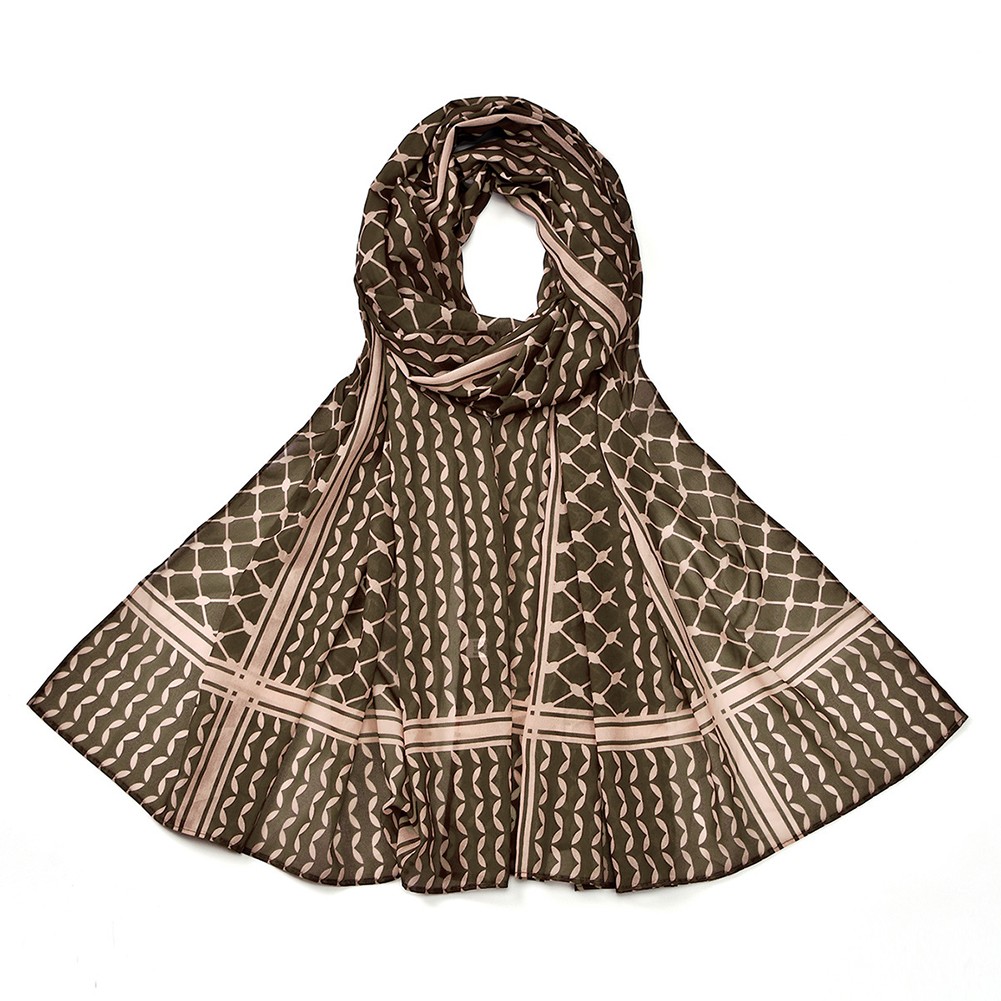 Printed Chiffon Scarf Elegant Look Lightweight Material Stylish Pattern - Picture 24 of 24