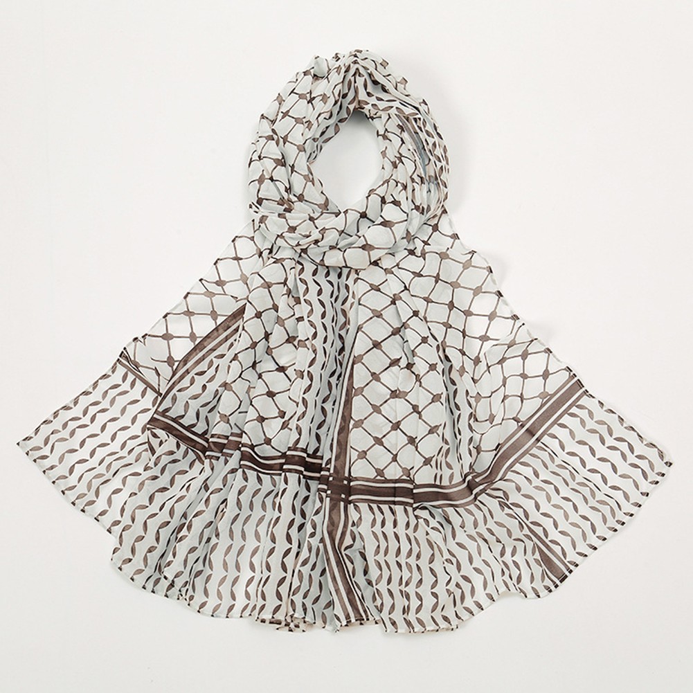 Printed Chiffon Scarf Elegant Look Lightweight Material Stylish Pattern - Picture 20 of 24