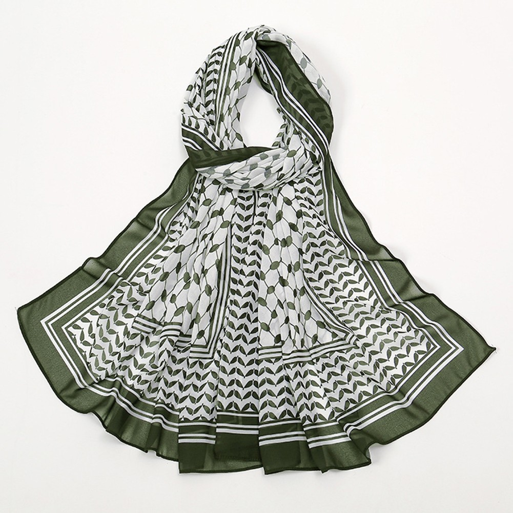 Printed Chiffon Scarf Elegant Look Lightweight Material Stylish Pattern - Picture 15 of 24