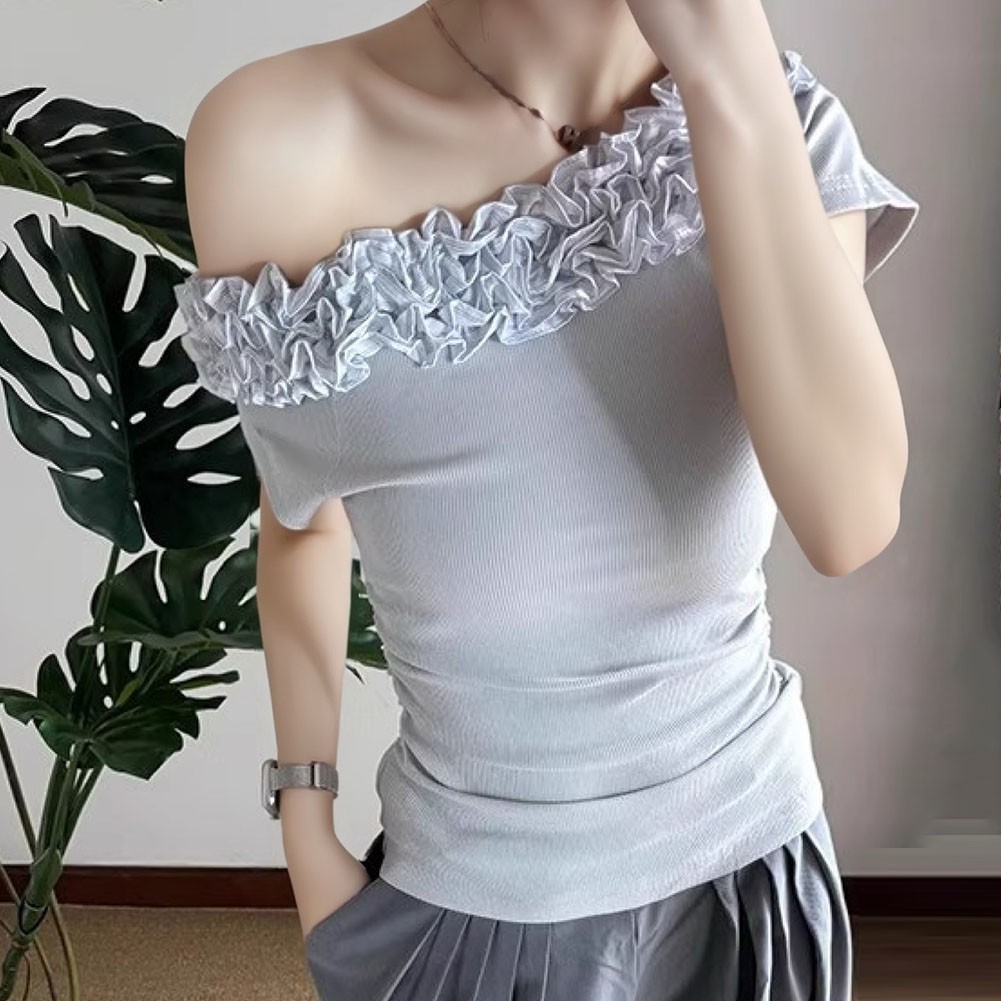 Chic Floral Off Shoulder T Shirt for Women Perfect for Summer Casual Outfits - Picture 10 of 16