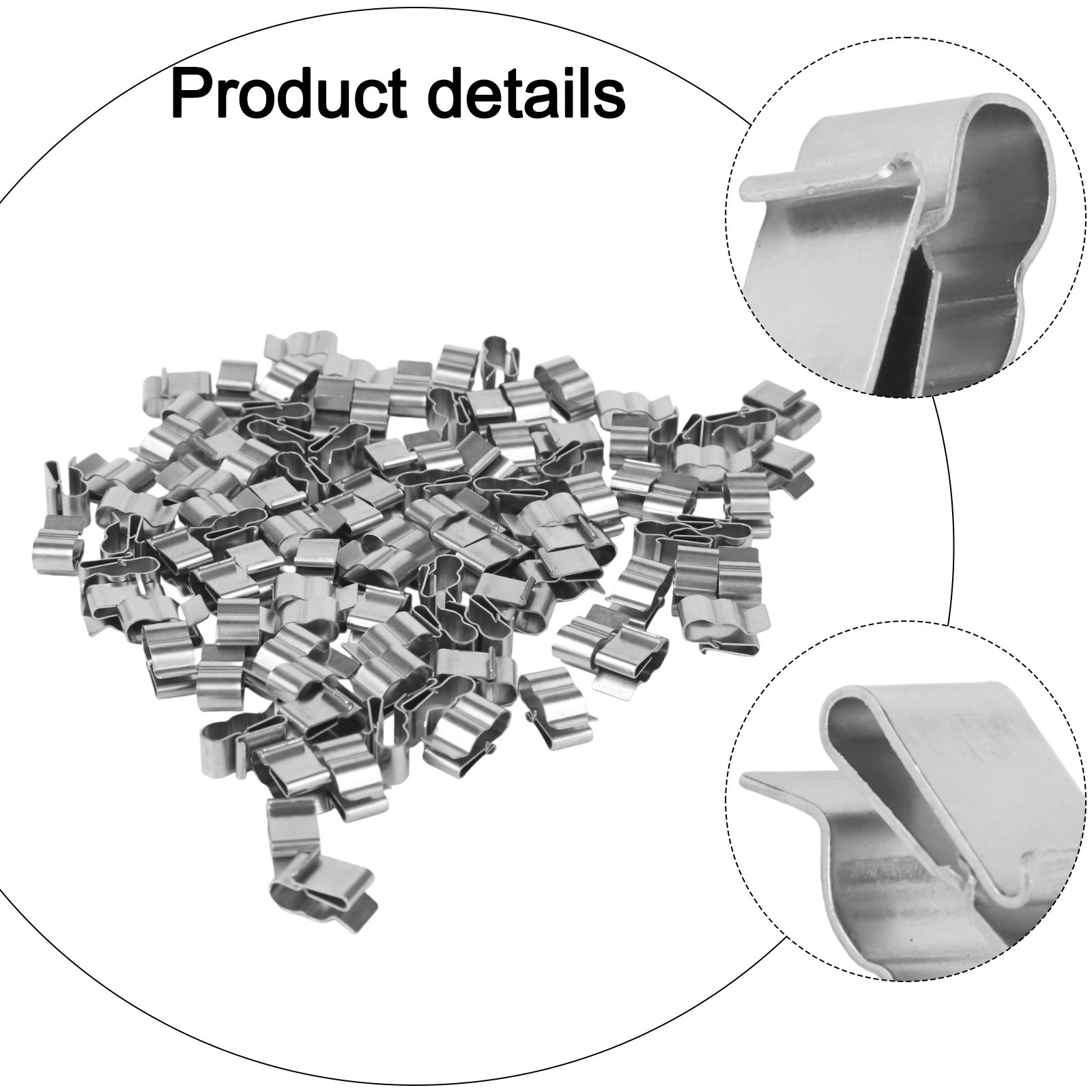 100pcs Stainless Steel Clips for Efficient Solar Panel Wiring Solutions