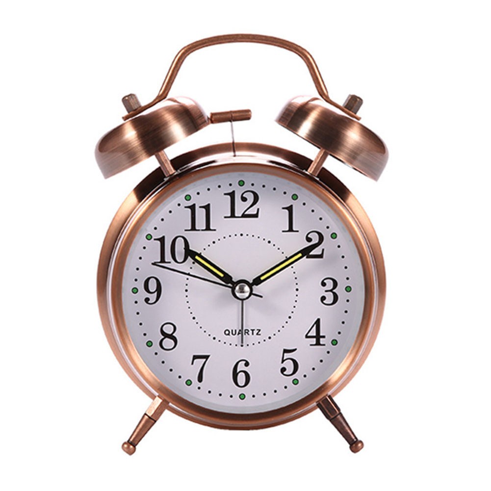 Metal Bell Clock 4-Inch Clock Size Convenient Power Source For Bedroom