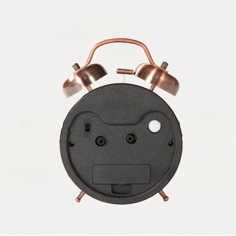 Metal Bell Clock 4-Inch Clock Size Convenient Power Source For Bedroom
