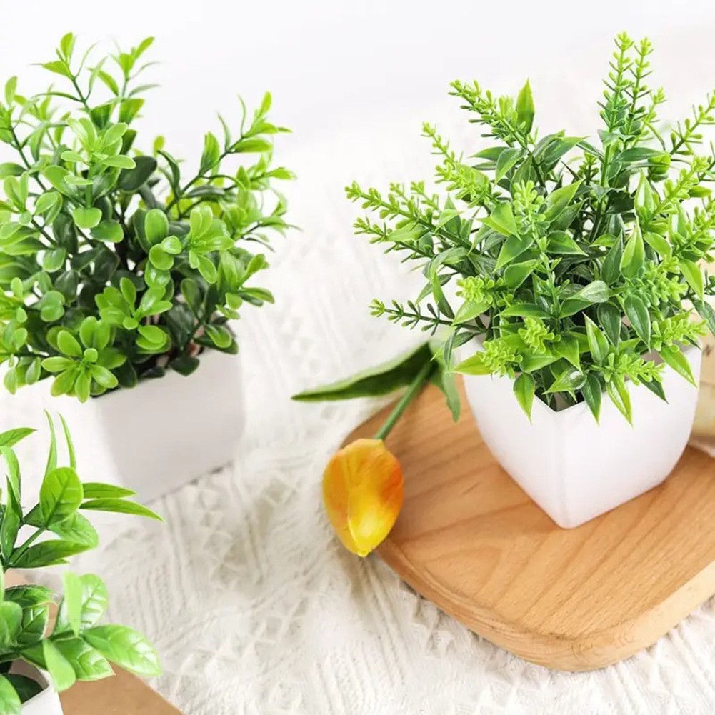 Home Decor Small Lavender Eucalyptus Plant in Pot with Realistic Design - Picture 31 of 53