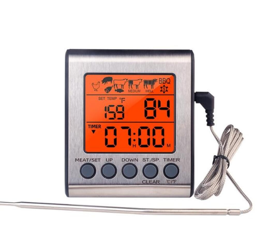 BBQ Meat Temperature Probe with Large Backlit Display and Accurate Readings