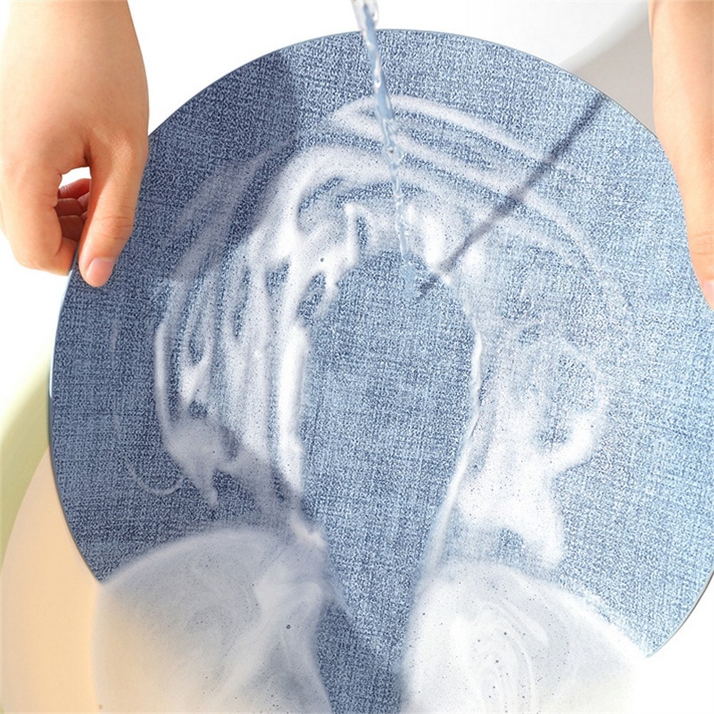Waterproof Round Placemats Set of 4 Faux Leather Table Mats for Dining - Picture 13 of 17