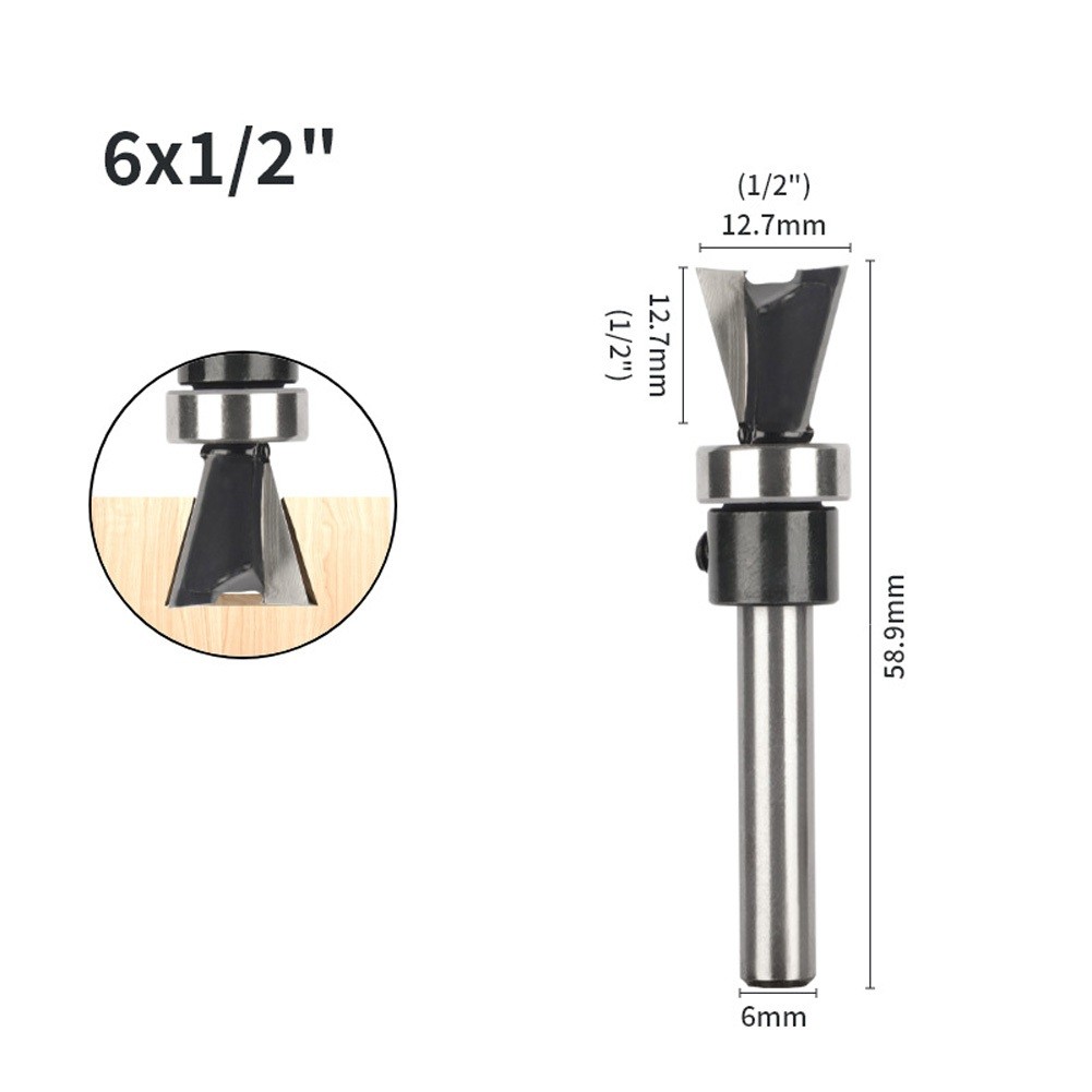 Industrial Quality 6MM Dovetail Bit Router for Woodworking Applications