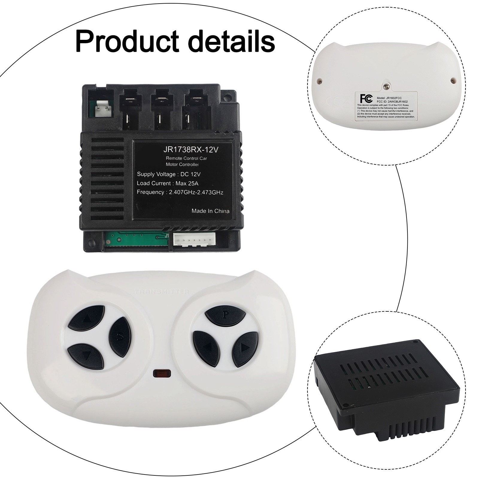 2 4G Remote Control JR1738RX 12V Receiver for Kids Fun and Safe Driving - Zdjęcie 51 z 54