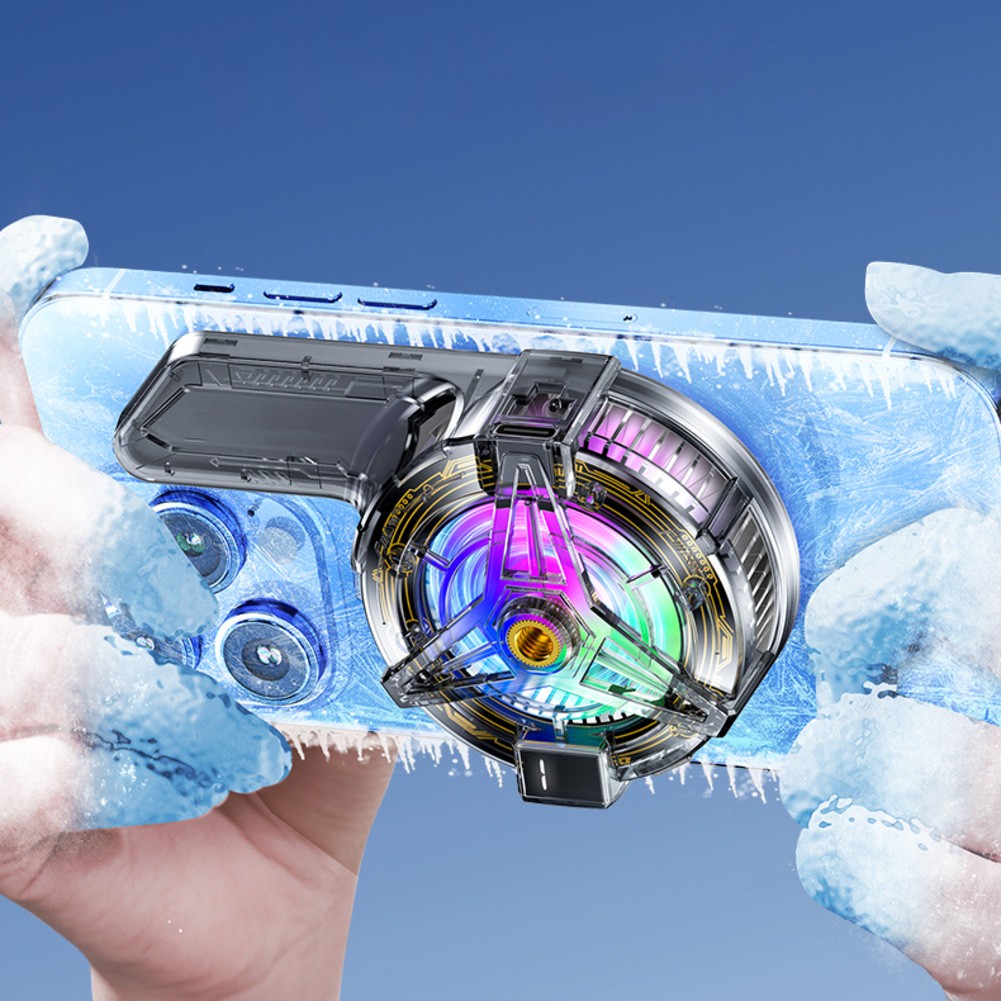 Magnetischer Handykühler mit RGB Lüfter für effizientes Gaming und Streaming - Zdjęcie 7 z 13