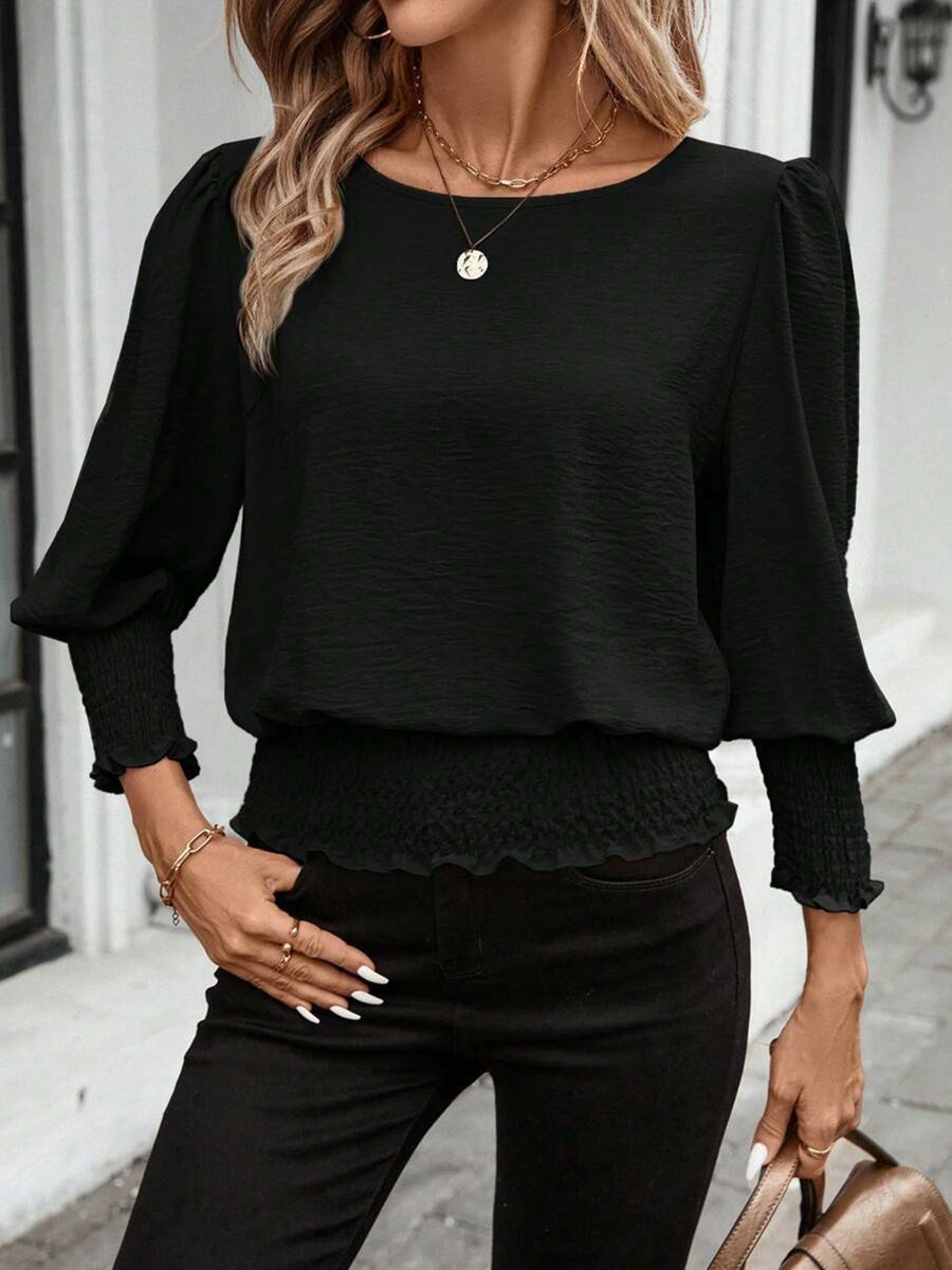 Relaxed Women's Loose Fit Shirt Casual Round Neck Design for Everyday Outfits - Picture 28 of 96