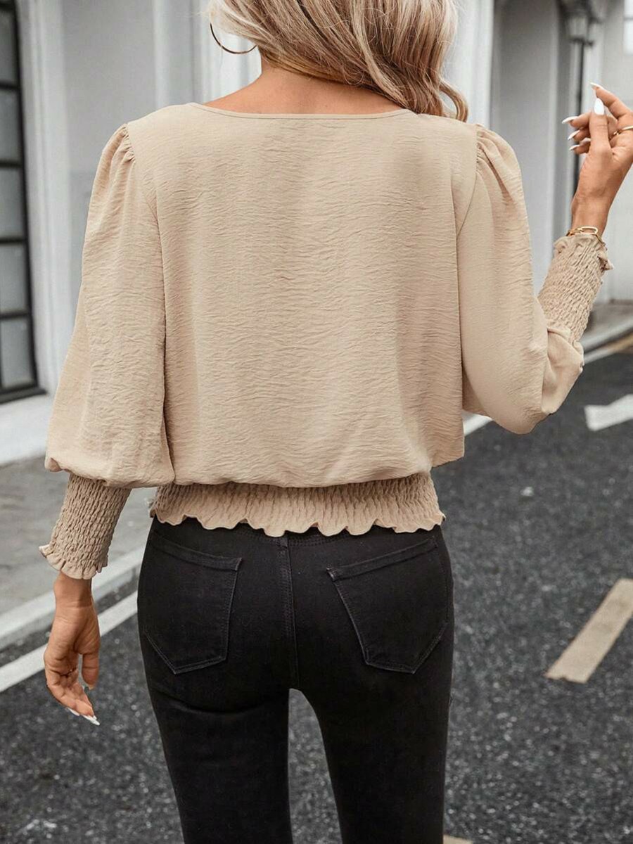 Relaxed Women's Loose Fit Shirt Casual Round Neck Design for Everyday Outfits - Picture 46 of 96