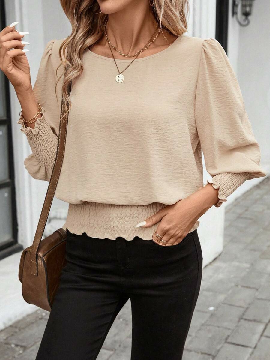 Relaxed Women's Loose Fit Shirt Casual Round Neck Design for Everyday Outfits - Picture 34 of 96