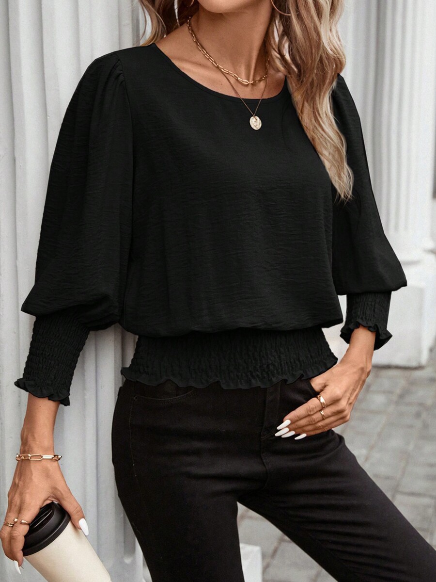 Relaxed Women's Loose Fit Shirt Casual Round Neck Design for Everyday Outfits - Picture 30 of 96