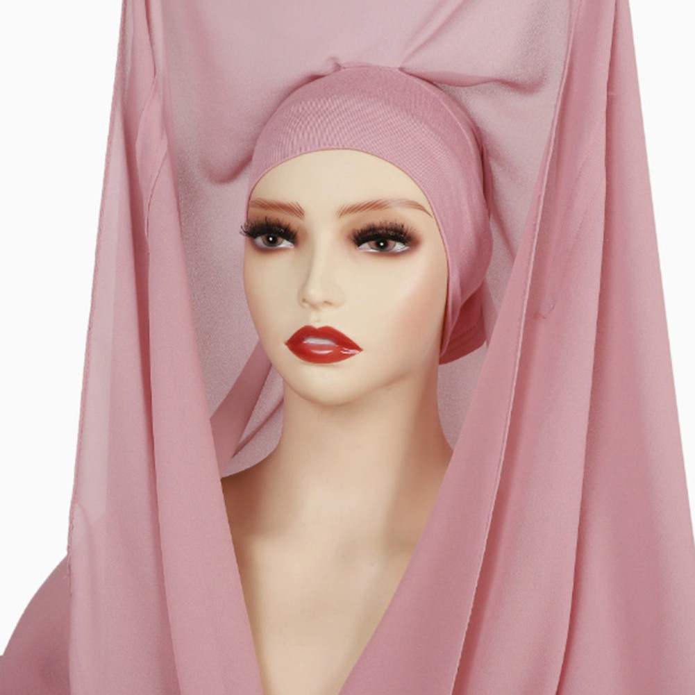 Chiffon Scarf Elastic Fit Comfortable Coverage Easy Maintenance Flexible Wear - Picture 25 of 30