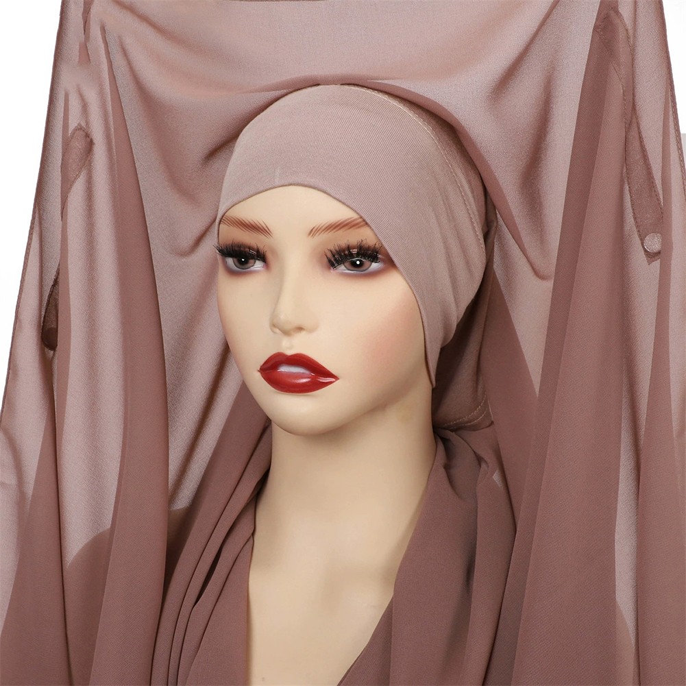 Chiffon Scarf Elastic Fit Comfortable Coverage Easy Maintenance Flexible Wear - Picture 29 of 30