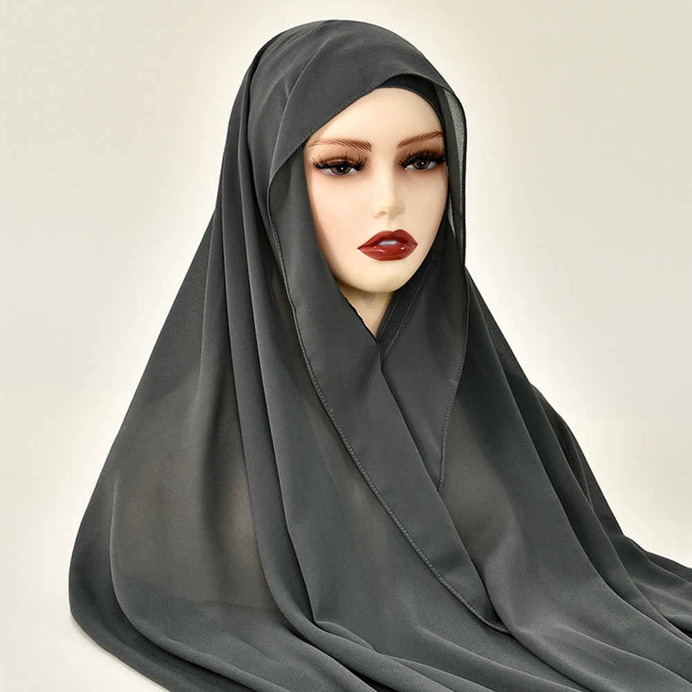 Chiffon Scarf Elastic Fit Comfortable Coverage Easy Maintenance Flexible Wear - Picture 18 of 30