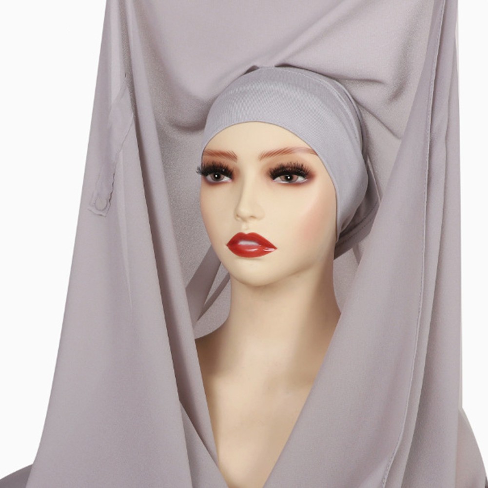 Chiffon Scarf Elastic Fit Comfortable Coverage Easy Maintenance Flexible Wear - Picture 23 of 30