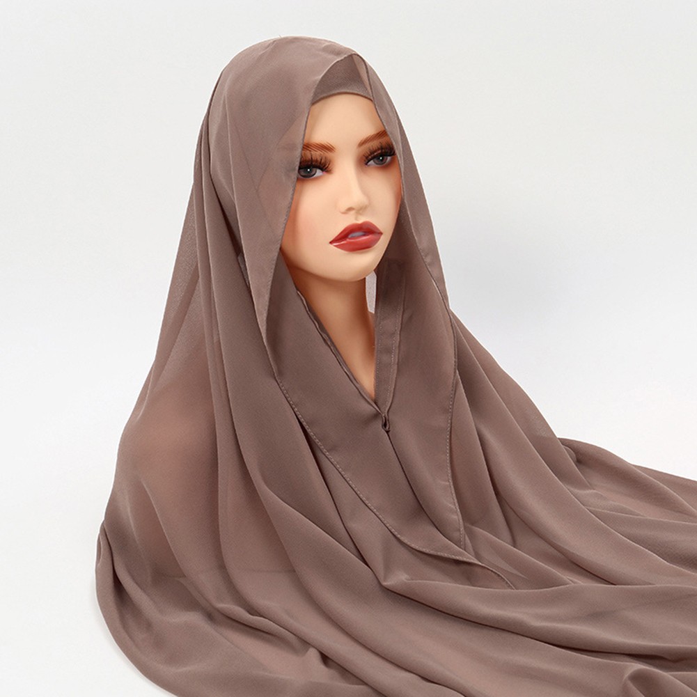 Chiffon Scarf Elastic Fit Comfortable Coverage Easy Maintenance Flexible Wear - Picture 16 of 30