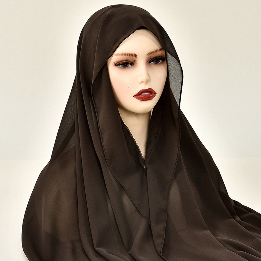 Chiffon Scarf Elastic Fit Comfortable Coverage Easy Maintenance Flexible Wear - Picture 17 of 30