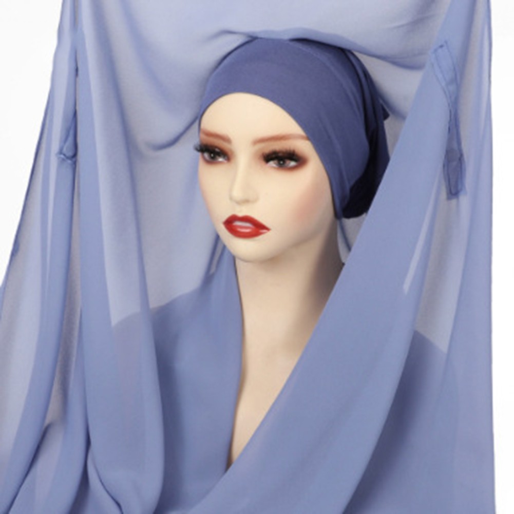 Chiffon Scarf Elastic Fit Comfortable Coverage Easy Maintenance Flexible Wear - Picture 28 of 30