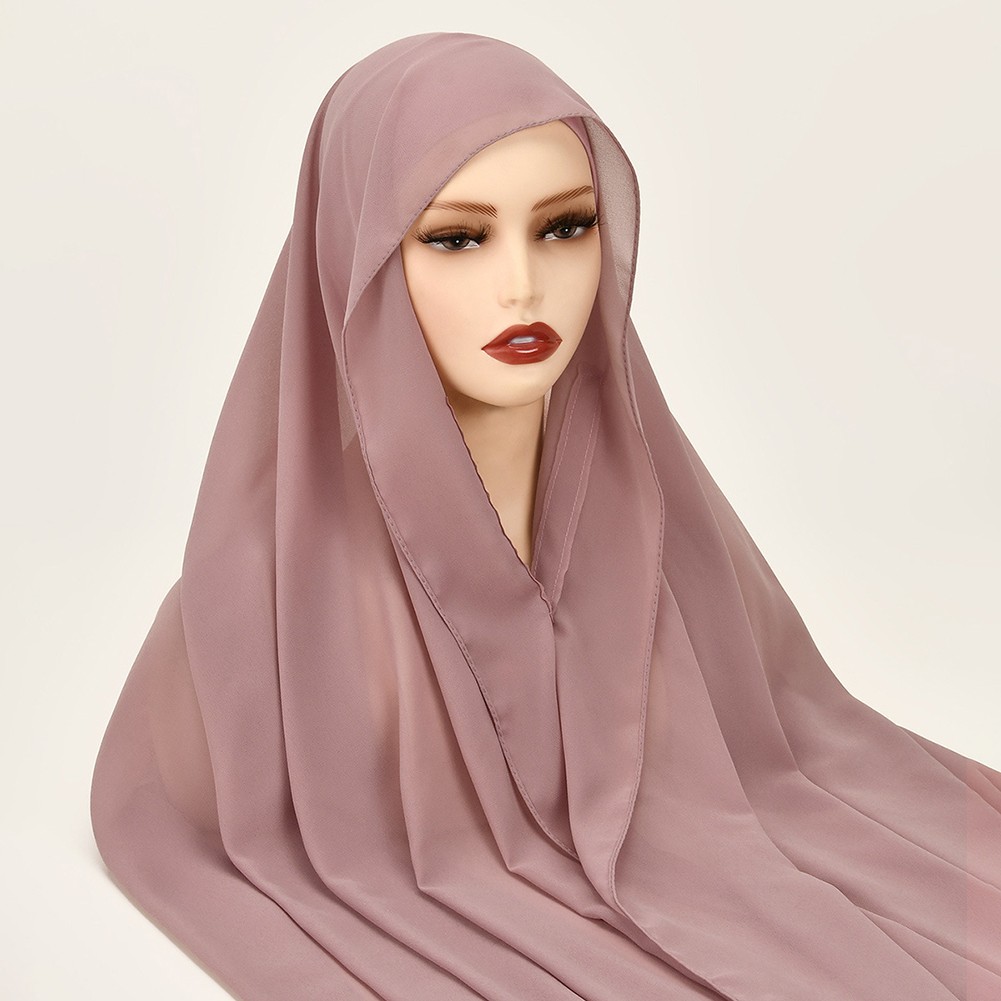 Chiffon Scarf Elastic Fit Comfortable Coverage Easy Maintenance Flexible Wear - Picture 19 of 30
