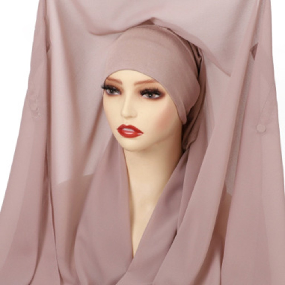 Chiffon Scarf Elastic Fit Comfortable Coverage Easy Maintenance Flexible Wear - Picture 30 of 30