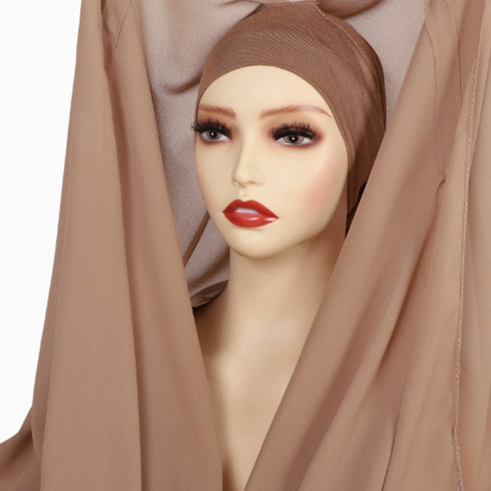 Chiffon Scarf Elastic Fit Comfortable Coverage Easy Maintenance Flexible Wear - Picture 20 of 30