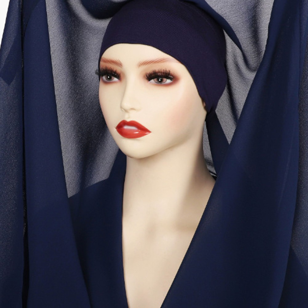 Chiffon Scarf Elastic Fit Comfortable Coverage Easy Maintenance Flexible Wear - Picture 26 of 30