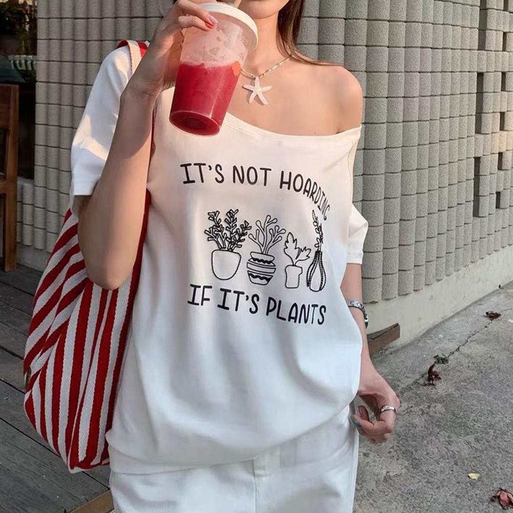 Summer Slim Fit Off Shoulder T Shirt for Women with Trendy Rivet Details - Picture 14 of 15