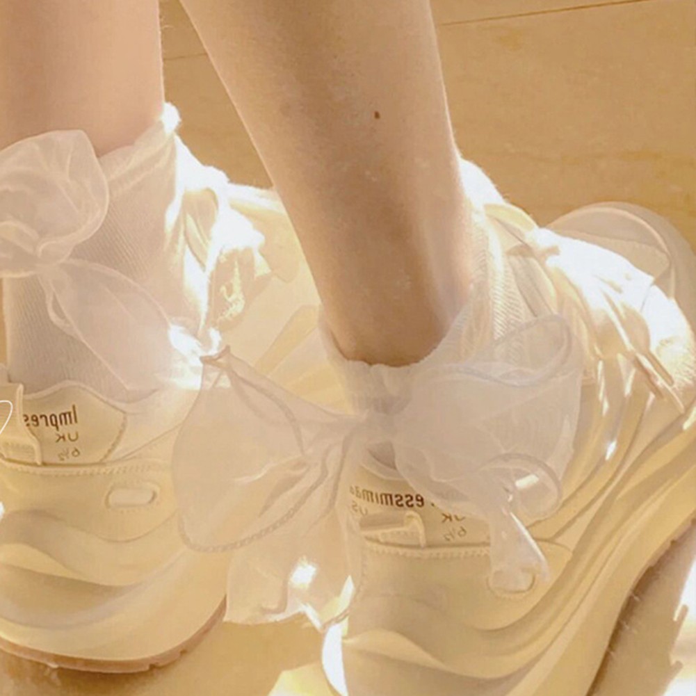 Spitzen-Schleifensocken für Frauen perfektes mittellanges Röhrendesign für st - Picture 13 of 13