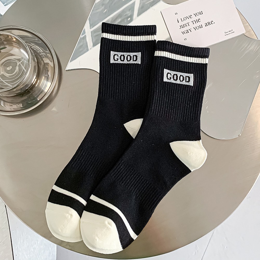 Stylish Black and White Striped Socks for Women with Breathable Cotton - Picture 13 of 17