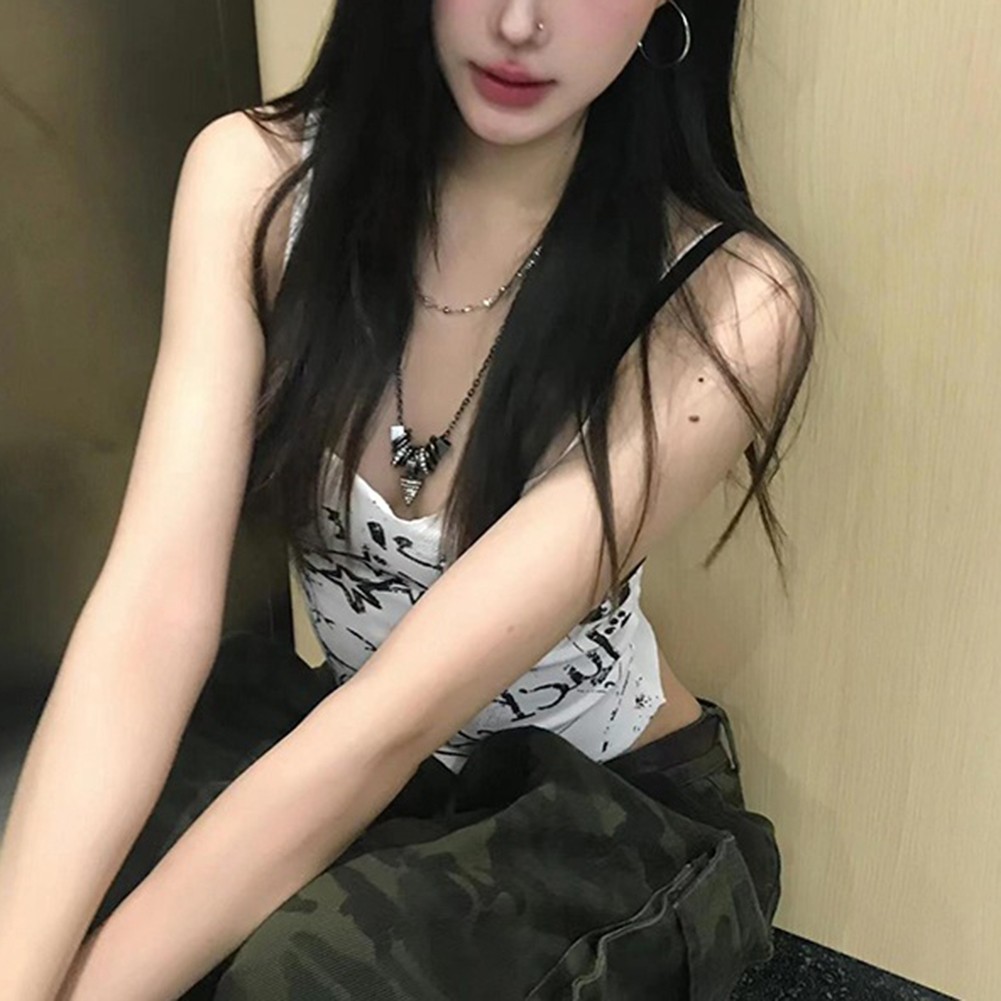 Short Sleeveless Camisole for Women with Cartoon Print for Home and Vacation - Picture 16 of 32