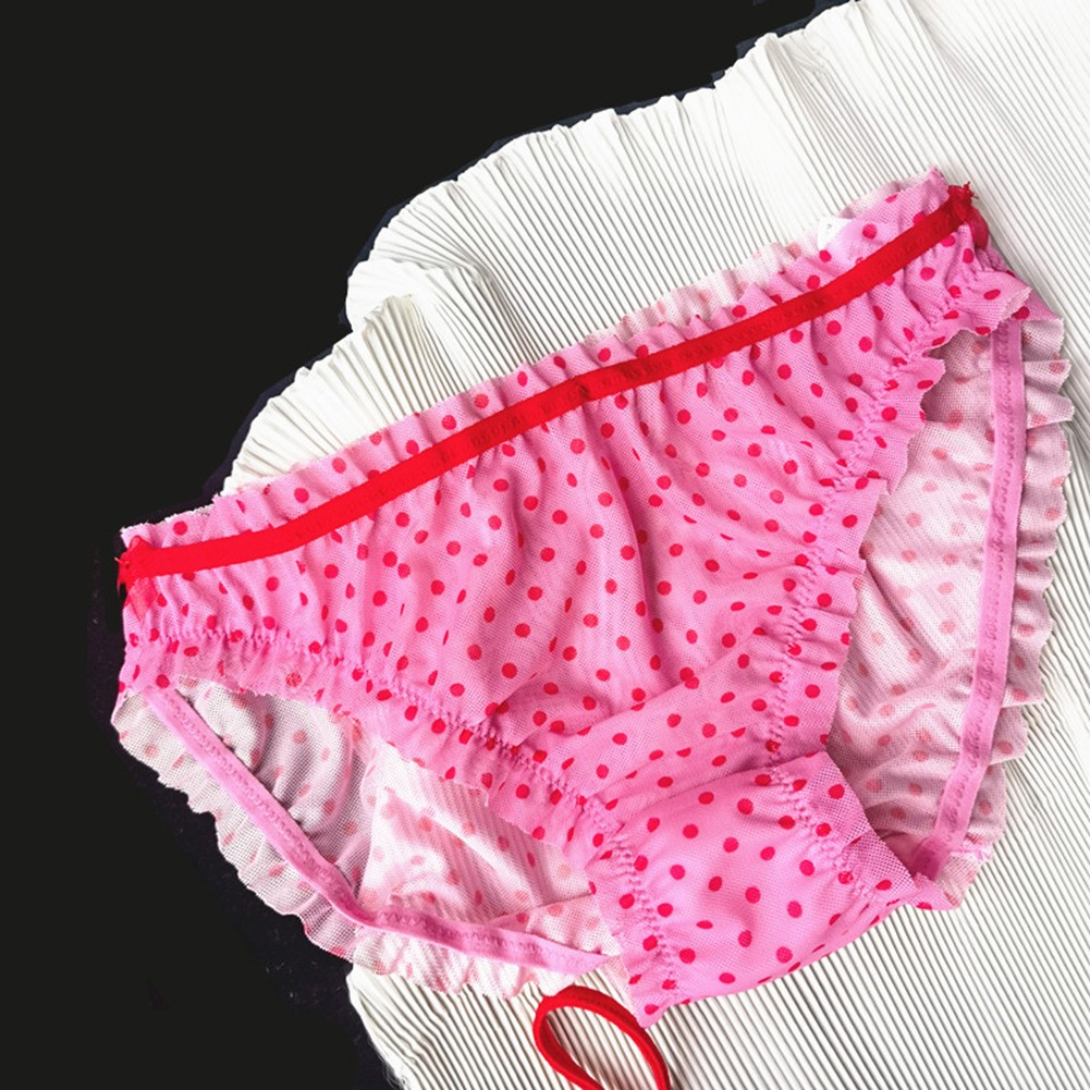 Sleek Womens Polka Dot Mesh Briefs Lace Panties for All Season Comfort - Picture 13 of 14