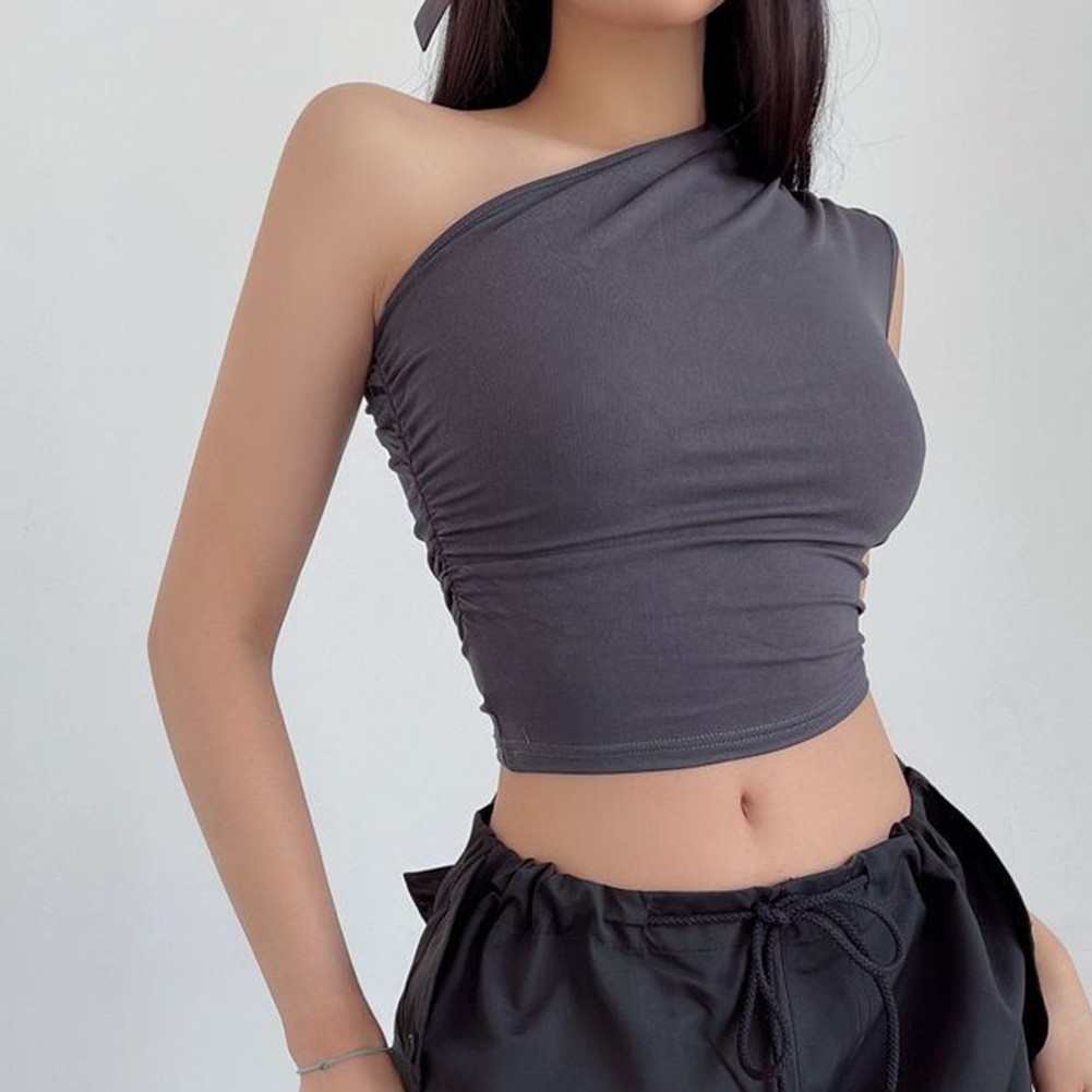 Fashionable Off Shoulder Slim Tank Top for Women Casual Summer Sleeveless Vest