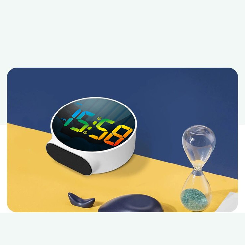 Space Saving Digital Alarm Clock with Curved Display and User Friendly Features
