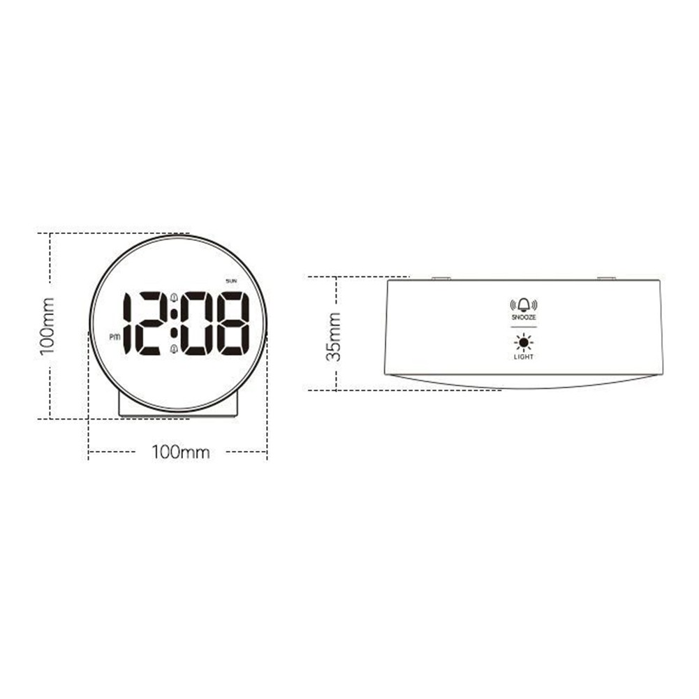 Space Saving Digital Alarm Clock with Curved Display and User Friendly Features
