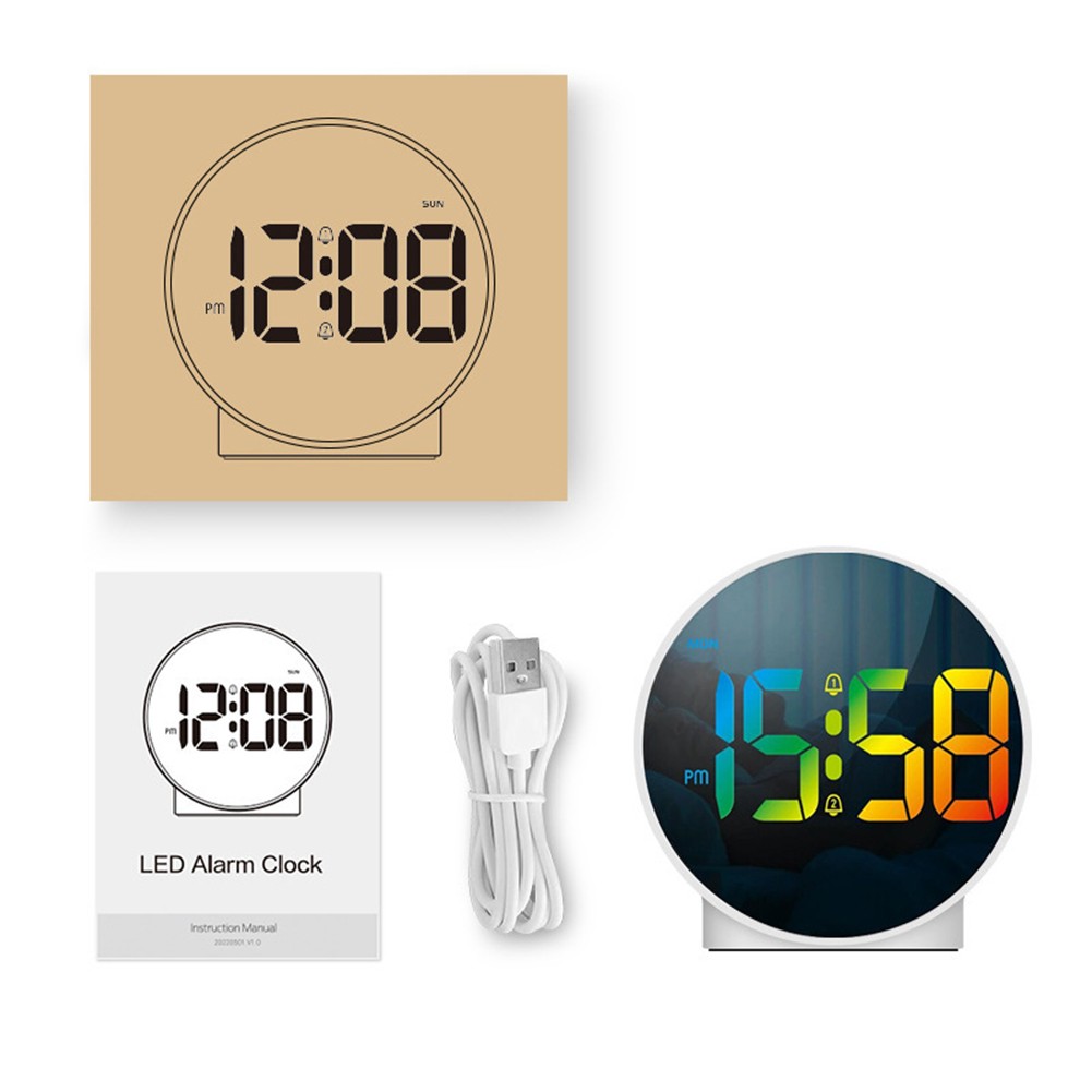 Space Saving Digital Alarm Clock with Curved Display and User Friendly Features
